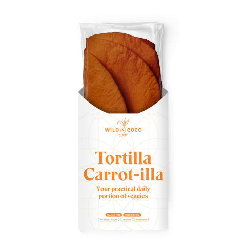 Mrkvová tortilla BIO 4 ks